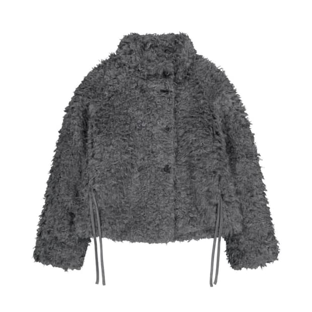 코이세이오 헤어리 퍼 자켓 다크그레이 새상품