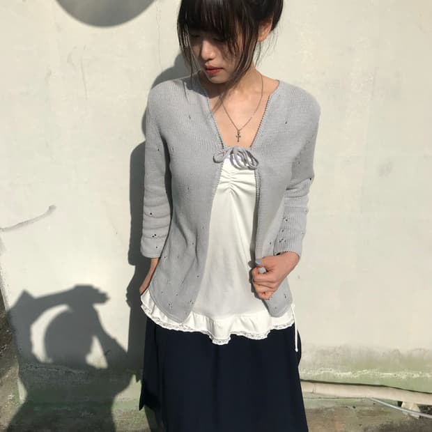 소프트블루 니트 가디건