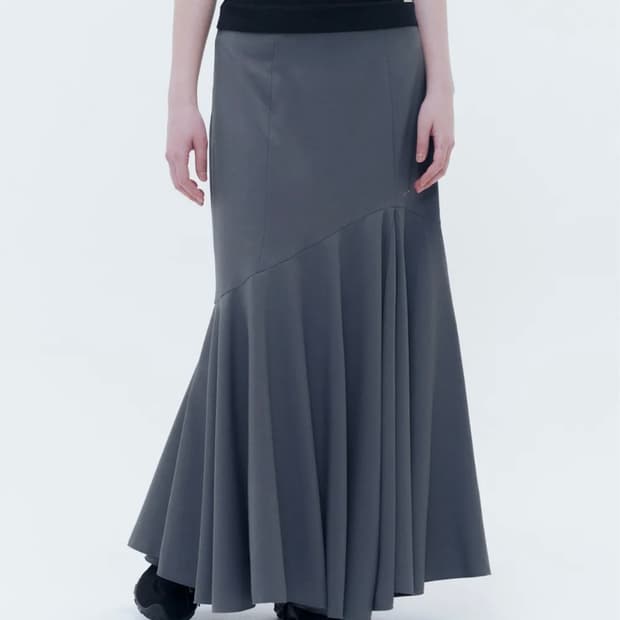 미세키서울 Flare long skirt CHARCOAL 플레어 롱스커트