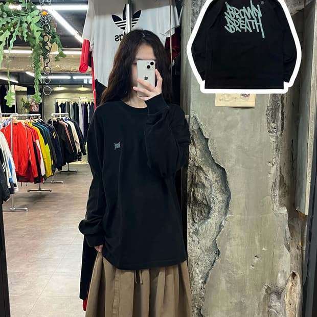 브라운브레스 롱슬리브리스 긴팔티 블랙 XL #csz1934 