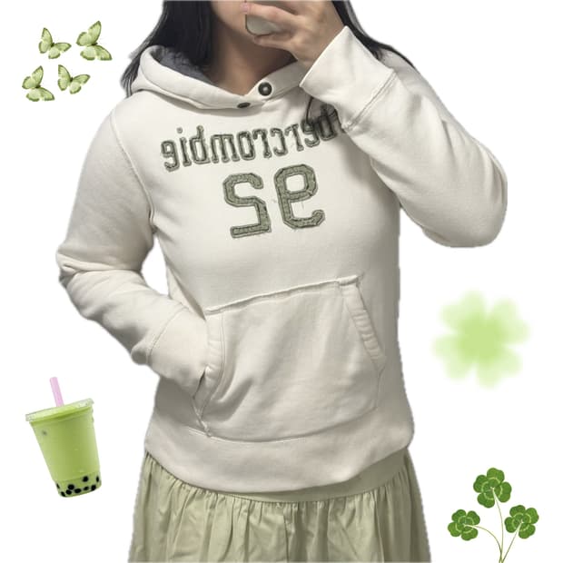 대대장) 아베크롬비 말차🌱로고 슬림핏 후드티