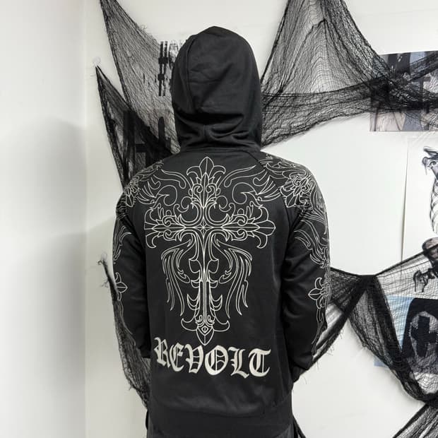00s gothic mood hood zip up