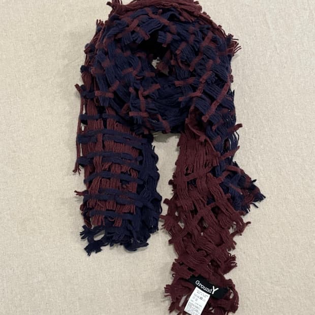 요지야마모토 그물 바이컬러 울 머플러