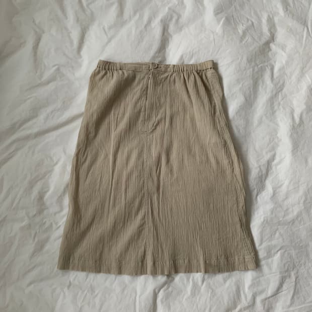 베이지 미디 스커트
