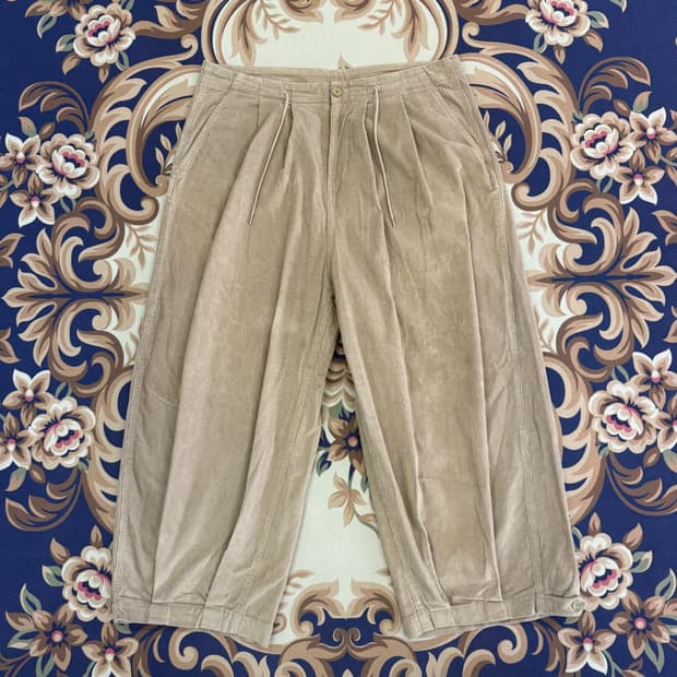 (XL)유니폼 브릿지 와이드 코듀로이 팬츠(베이지)