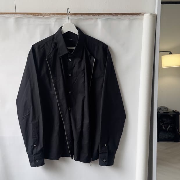 [DIESEL] black shirts layered zip-up