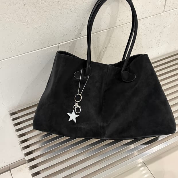 엔피스튜디오 공용 스웨이드 백 가방 도트백 숄더백 