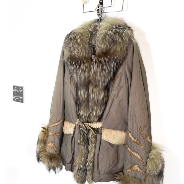 빈티지 폭스퍼 패딩 자켓