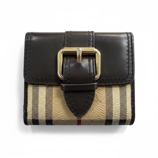 버버리 정품 더블후크 체크 반지갑