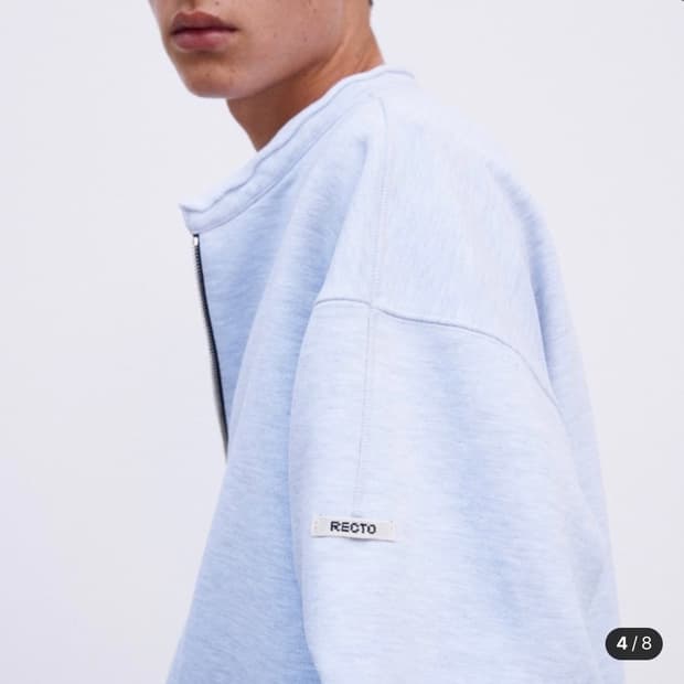 렉토 로우 엣지 카라 스탠드 하프집업 맨투맨