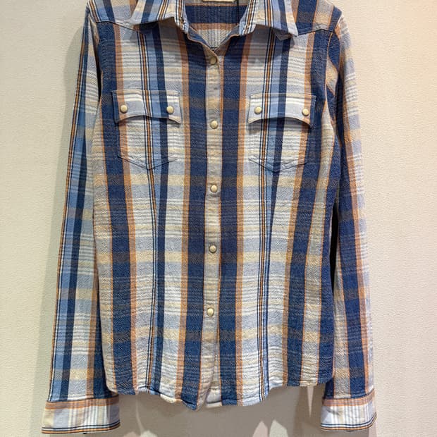 a:r Blue Check Pattern Western Shirt