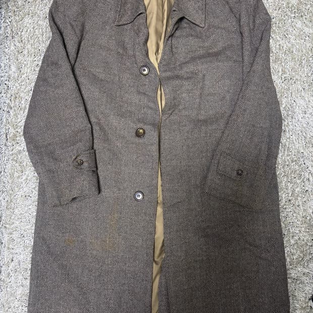 일본판 울 체크 코트 사이즈 105-110