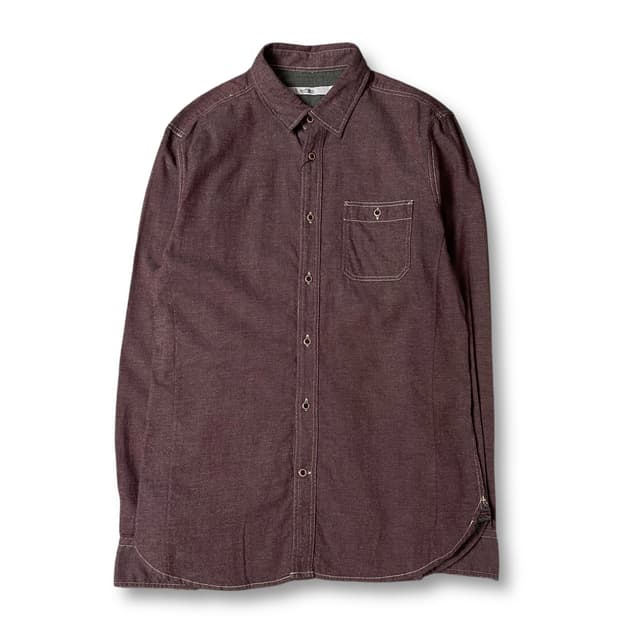 시리즈 빈티지핑크 원포켓 긴팔 셔츠 100