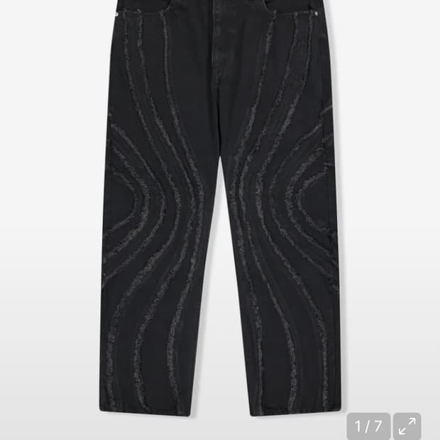예스아이씨 Spiral Cut-Off Denim Pants Black