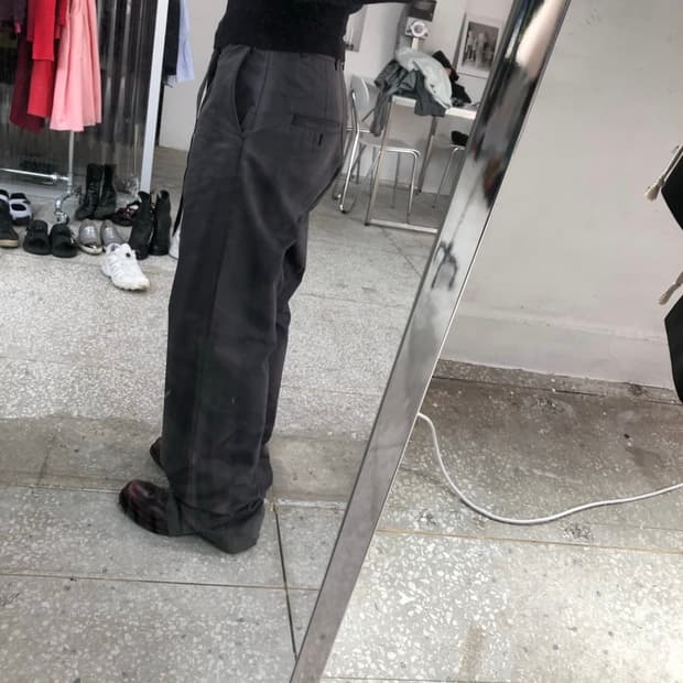 Jiyong Kim 지용킴 썬페이디드 벨티드 와이드 트라우저