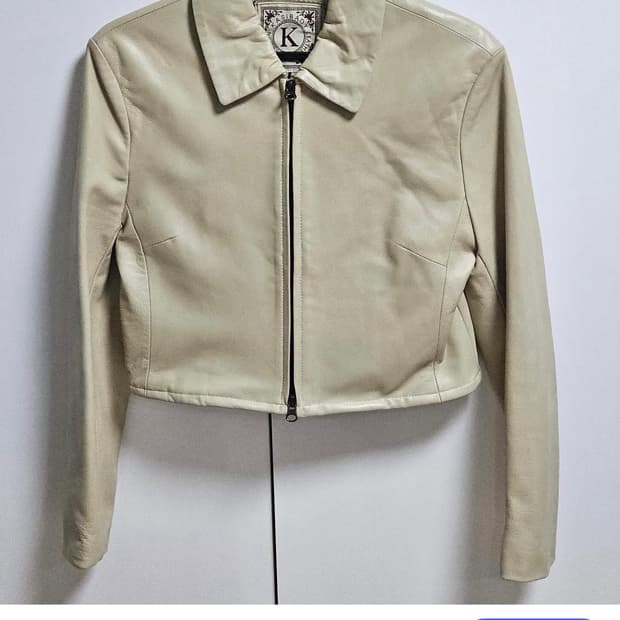 크롭 가죽 자켓