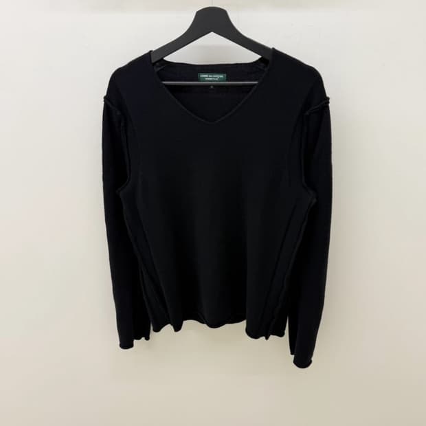 꼼데가르송 옴므플러스 에버그린 v넥 니트