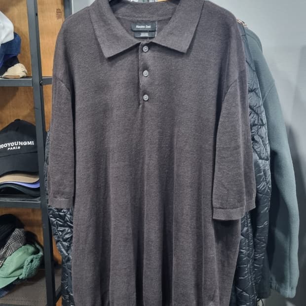 마시모두띠)) 100% 리넨 마 니트 다크브라운 105~110(XL)