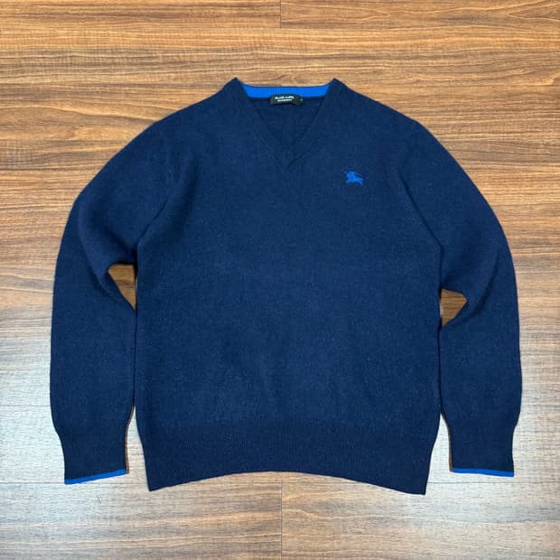 버버리 여성 캐시미어 니트 네이비