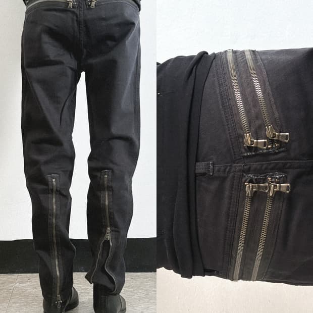 마크제이콥스 멀티지퍼 왁스코팅 바이커데님