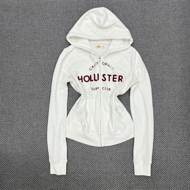 착샷O 홀리스터 화이트버건디 후드집업