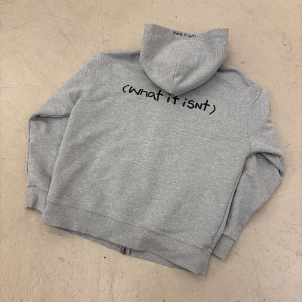 와릿이즌 빅로고 그레이 후드집업