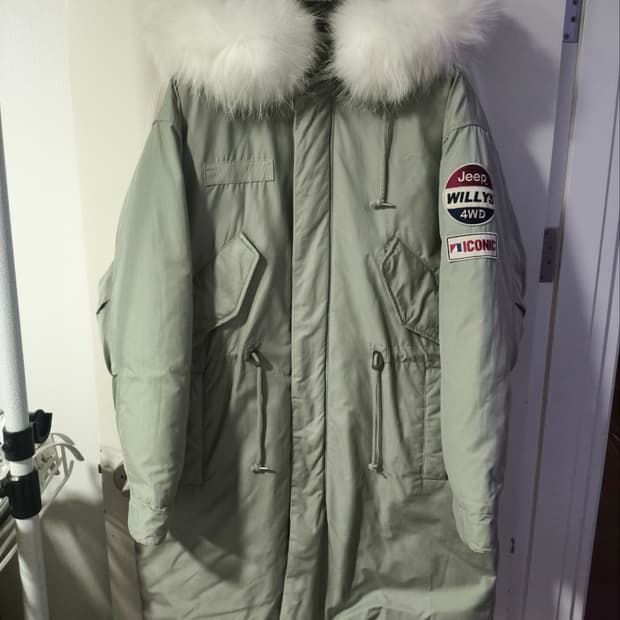 100 지프 폴라베어 야상 다운 패딩 점퍼