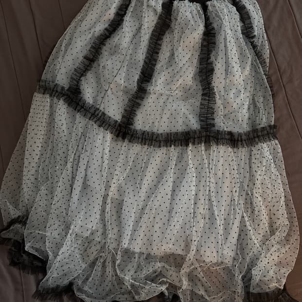 재패니즈 빈티지 도트 롱 스커트