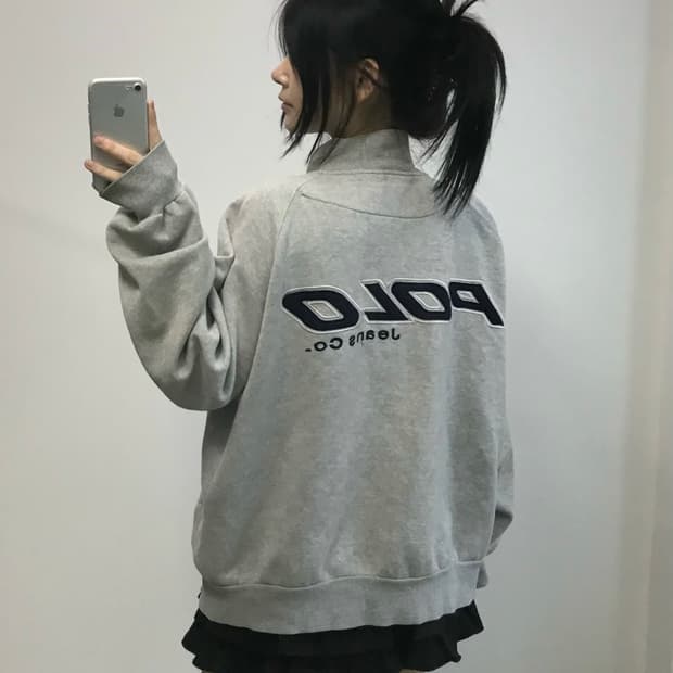 폴로 진스컴퍼니 빅로고 코튼 바시티 자켓