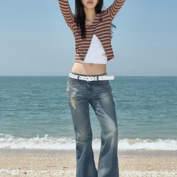 애즈온 스파이어 워싱 데님 팬츠 s