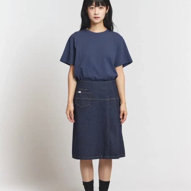 폴트 로우 플리츠 데님 S