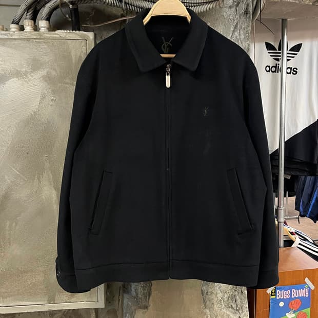 입생로랑 울 블루종 자켓 블랙 100 #csz2453