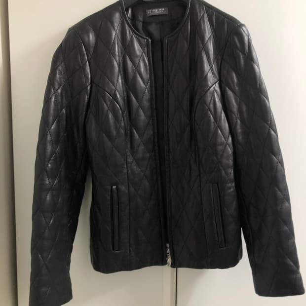 퀼팅 레더 자켓