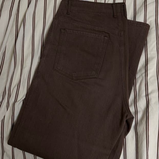 [3] 포터리 원워시드 와이드 데님 브라운