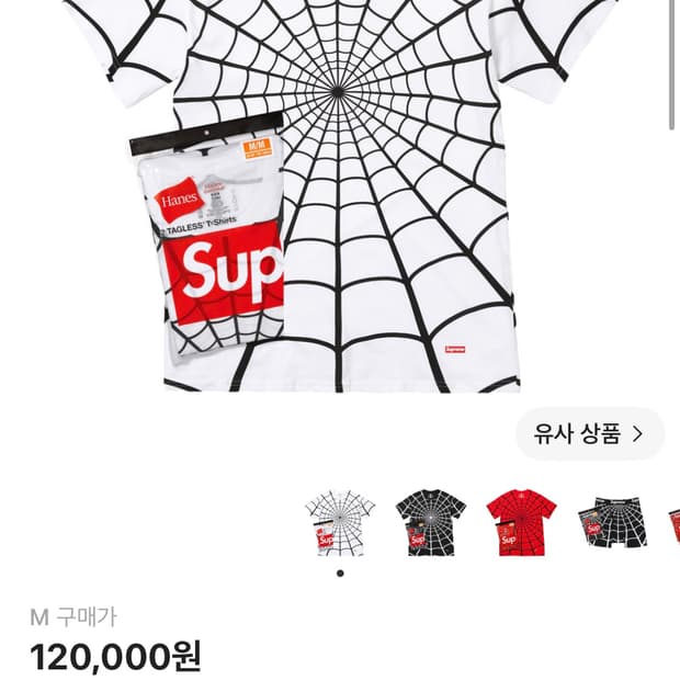 헤인즈 슈프림 반팔 2개