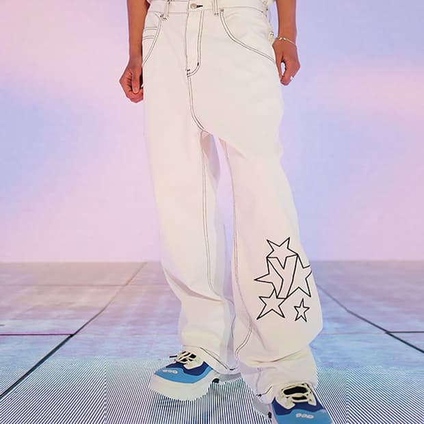 유쓰배쓰 WIDE STAR DENIM WHITE 화이트 데님 팬츠 청바지