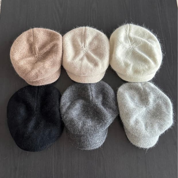 다상 - 헤어리 니트 캡 마도로스 모자 grey