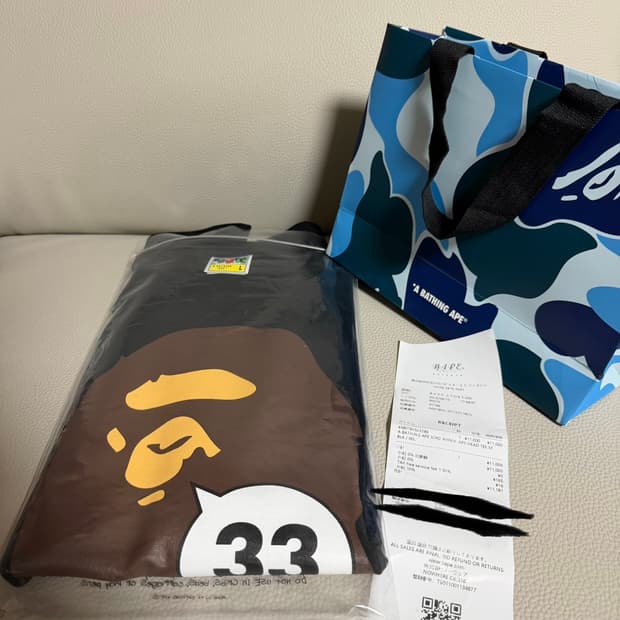 베이프 33주년 반팔L (도쿄 시부야점 구매)