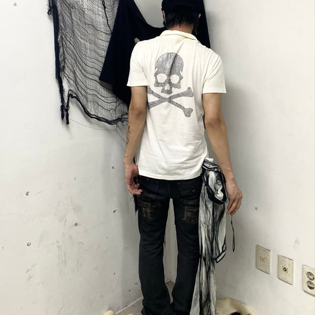 (Moussy)00’s Back Skull Cubic White Loos