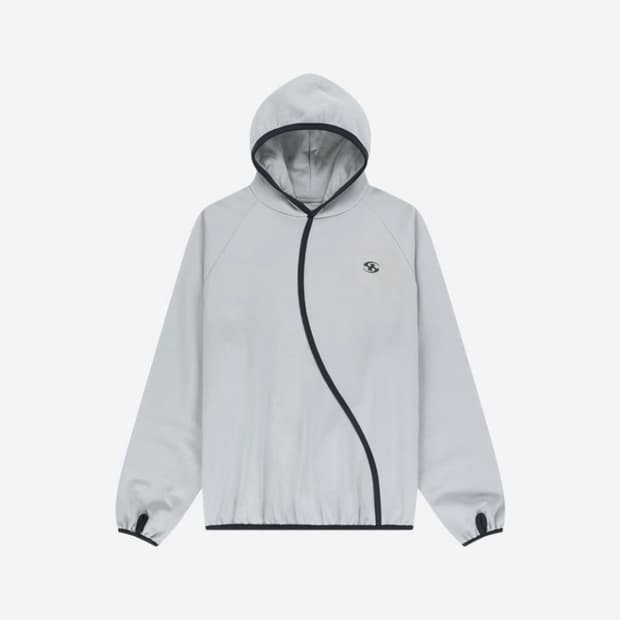 산산기어 테이프트 후디 taped hoodie 라이트 그레이 1 사이즈