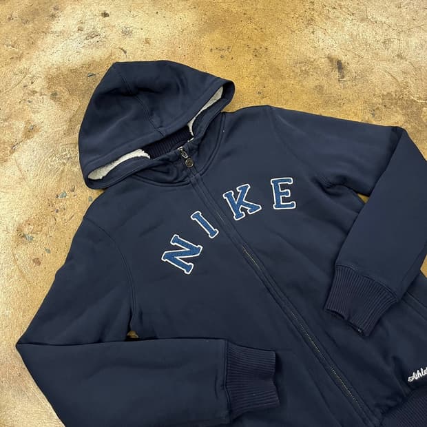나이키 양털 네이비 후드집업
