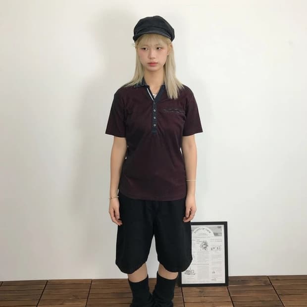 Nota Bene Stripe Polo Henley Shirt