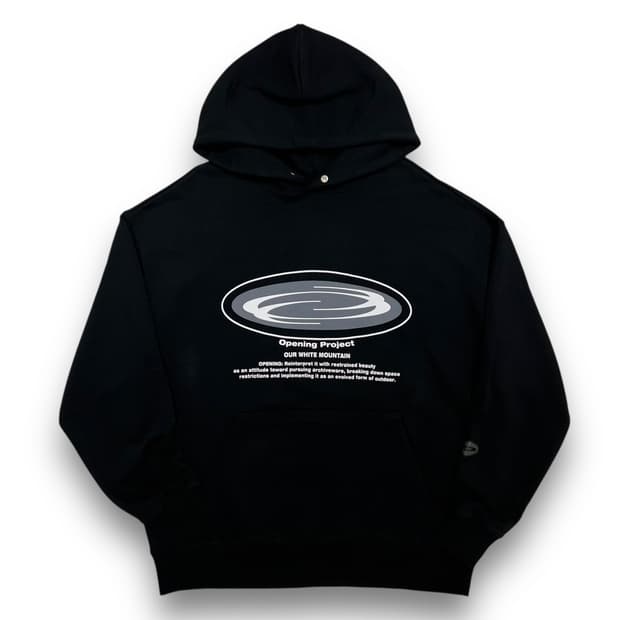 오프닝 프로젝트 오벌 로고 다크 후디