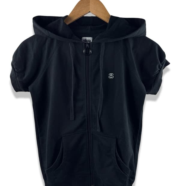 스투시 샤넬 SS로고 딱붙 반팔후드집업1837