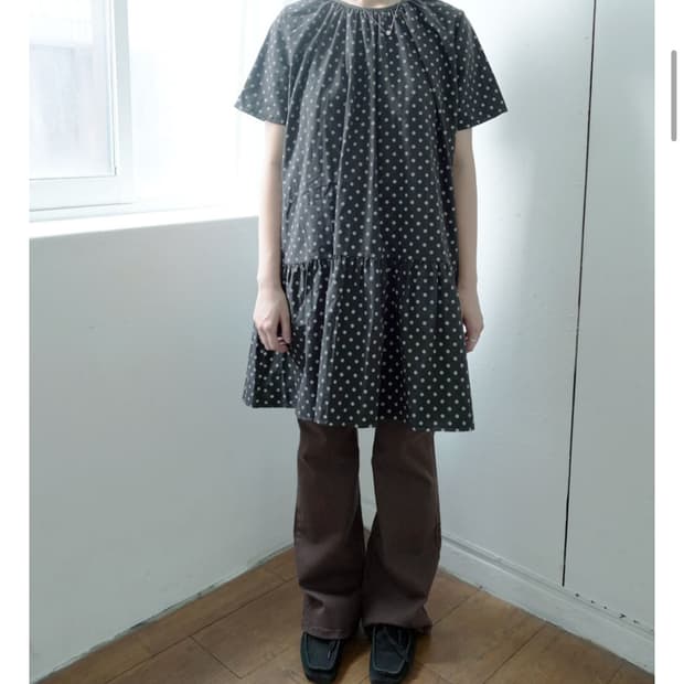 샵피에브레 도트 원피스 블랙 새상품