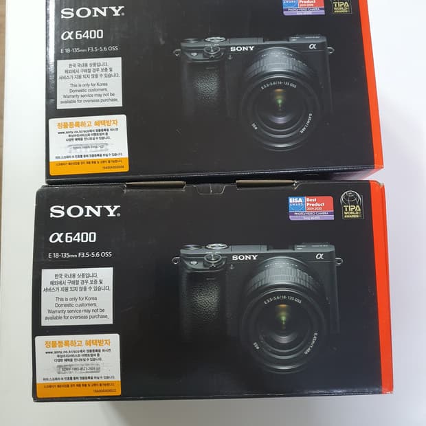 소니 A6400 미러리스 카메라 E 18-135mm 박스풀. A급 2대