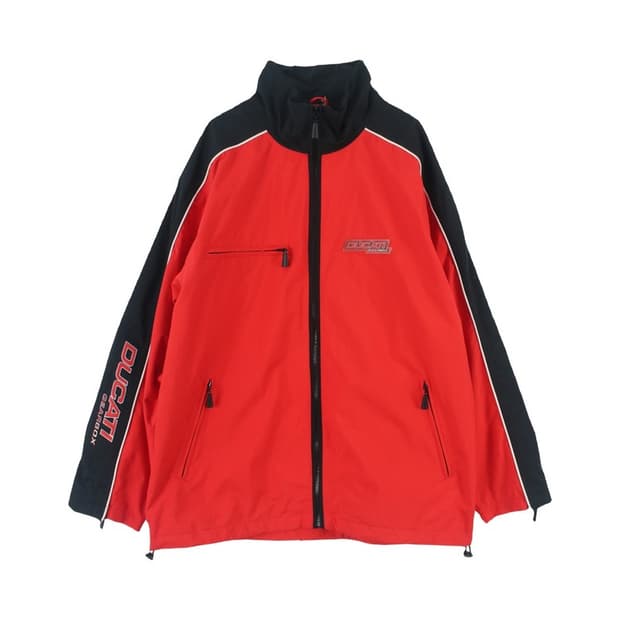 두카티 (MEN - L) [미사용품] 나일론 폴리 코튼 로고 집업 자켓