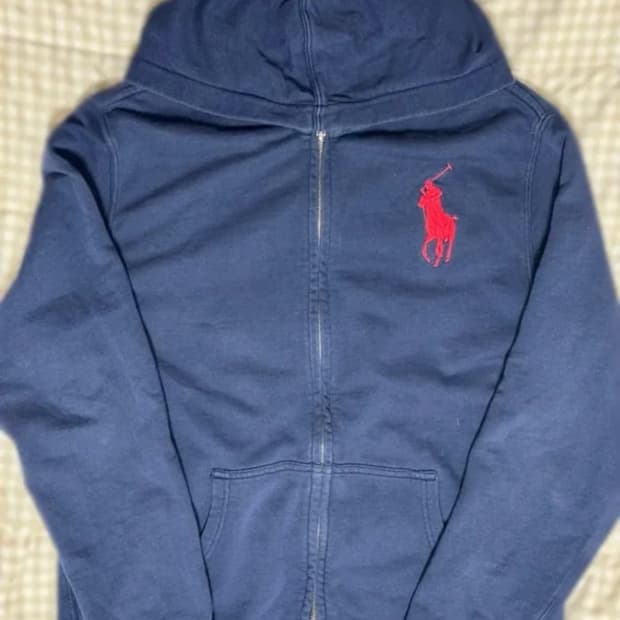 폴로 빅포니 네이비 후드집업
