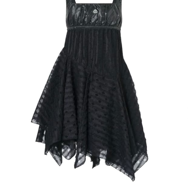 코이세이오 SQUARE NECK LACE DRESS BLACK