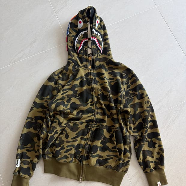 베이프 녹계 후드집업 L